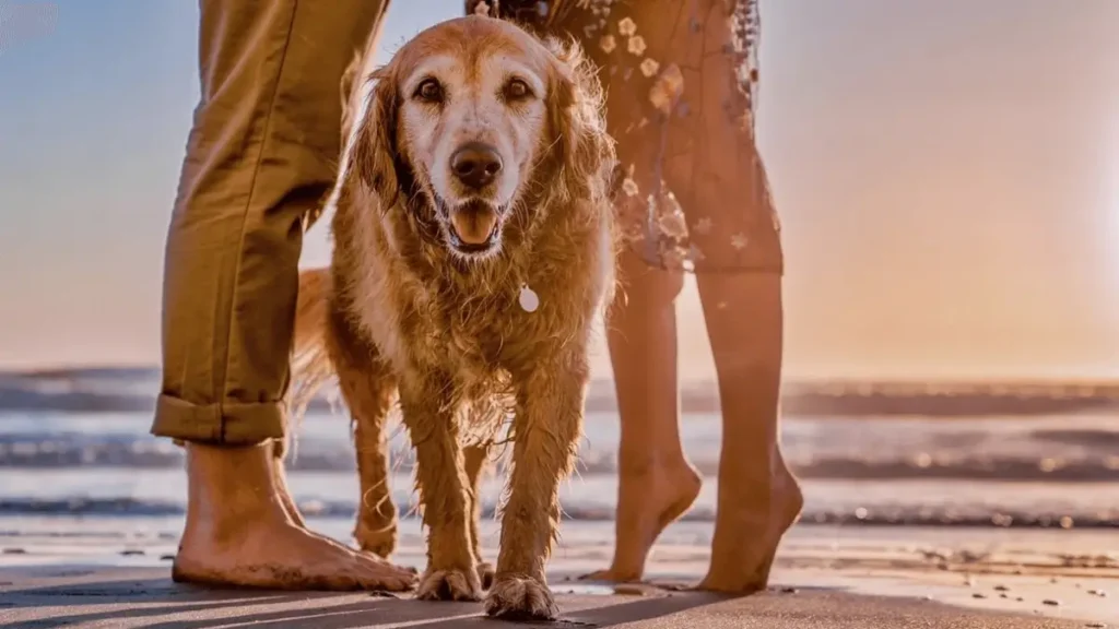 Golden Retriever on Beach